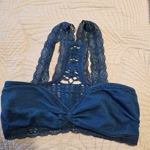 NWOT Free People Blue Lace Bralette XS/S